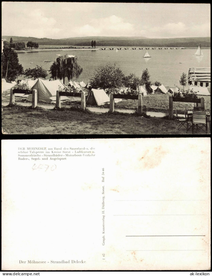 Ansichtskarte Günne Möhnesee - Stausee Strandbad Delecke Zeltplatz 1959 - Other & Unclassified