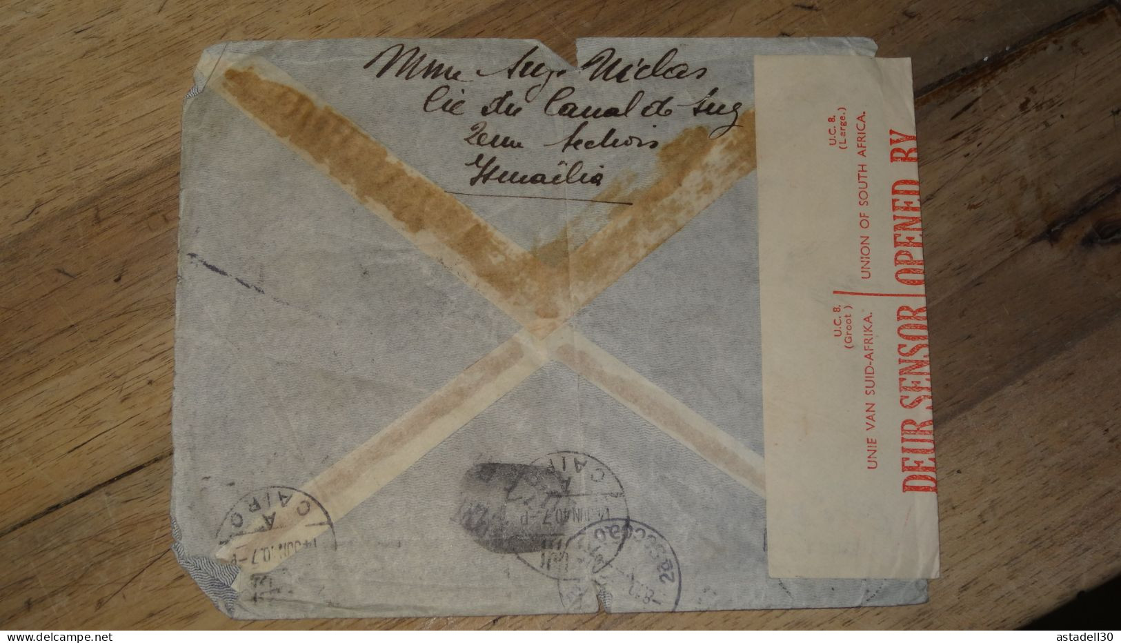 EGYPT Air Mail Cover - Censor 1940, Ismailia To France   ......... Boite1 ...... 240424-67 - Briefe U. Dokumente