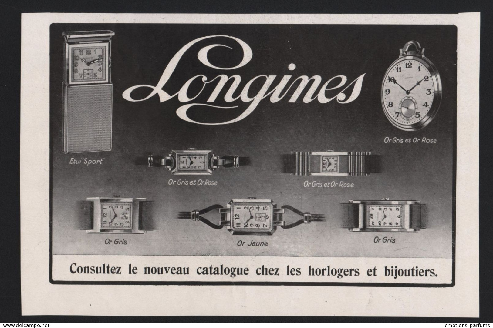 Lot De 5 Pubs Annee 1913/14/21/28/30 MONTRES Horlogerie LONGINES Gousset Chronographe Montres Gousset - Advertising