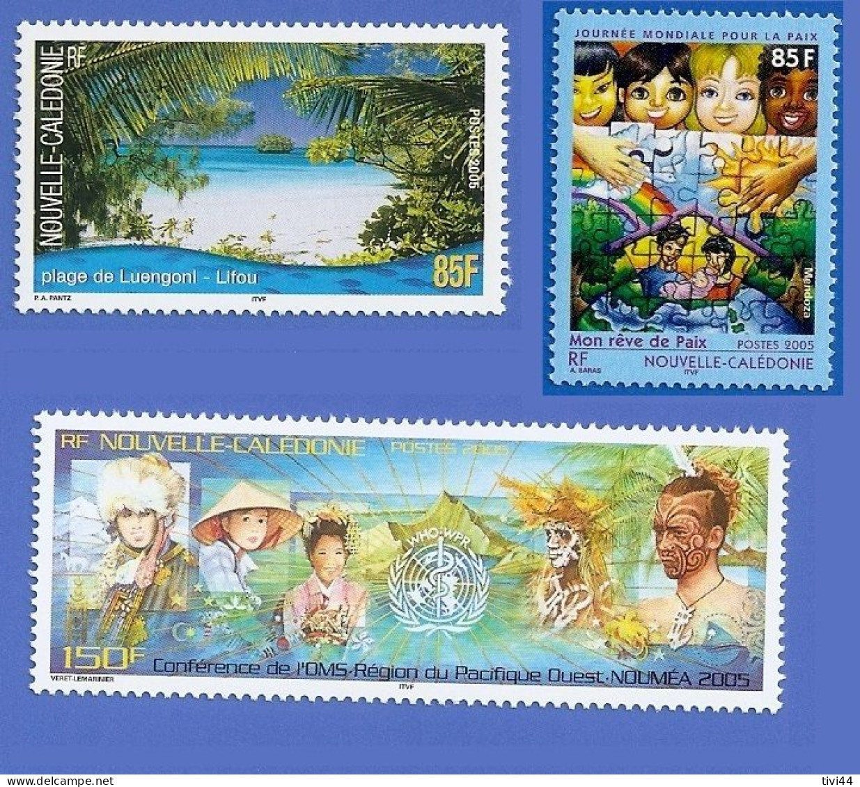 NOUVELLE CALÉDONIE 951 + 952 + 953 NEUFS ** PAYSAGES + OMS + JOURNÉE MONDIALE DE LA PAIX - Unused Stamps