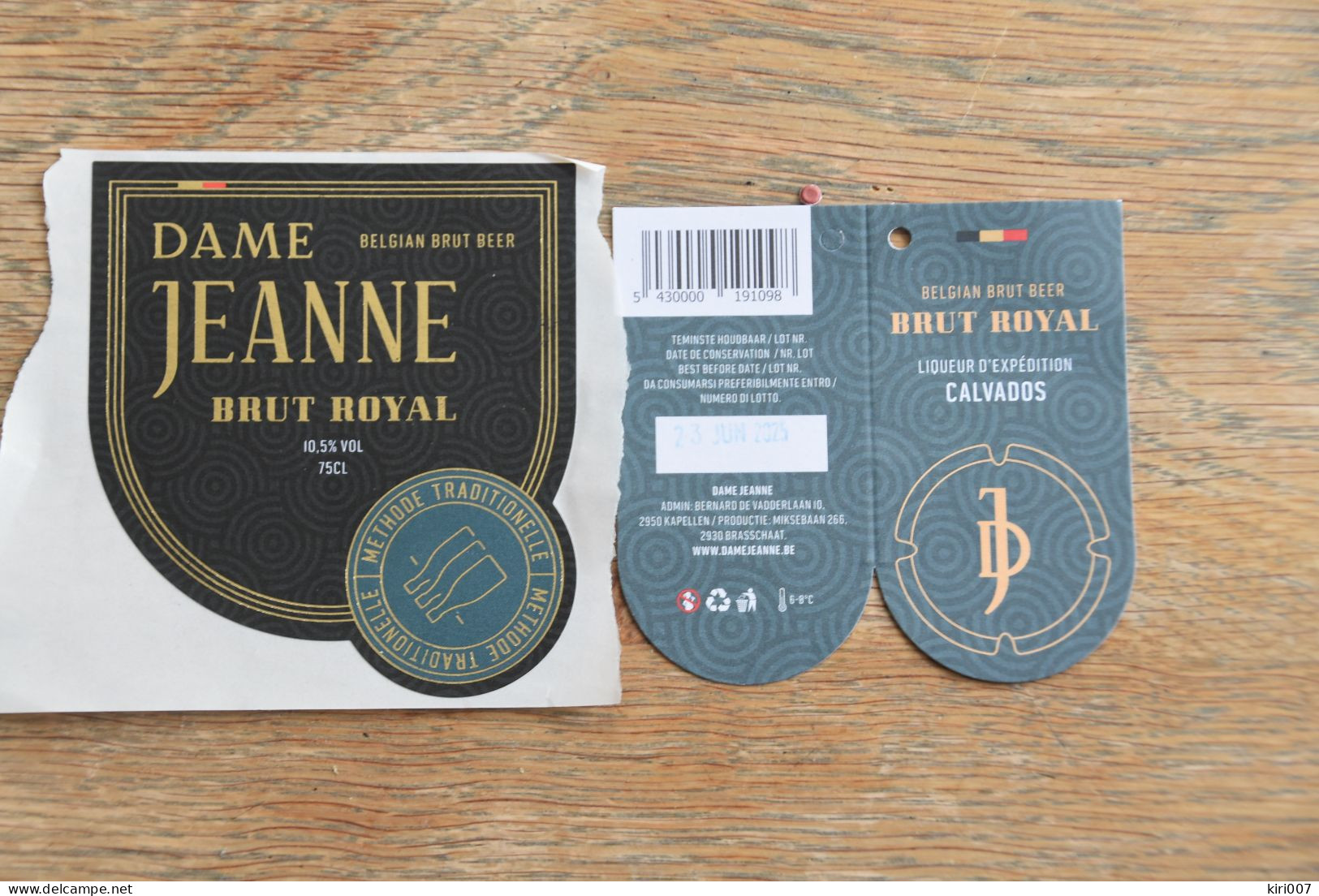 ETIQUETTE BIERE DAME JEANNE BRUT CALVADOS - Beer