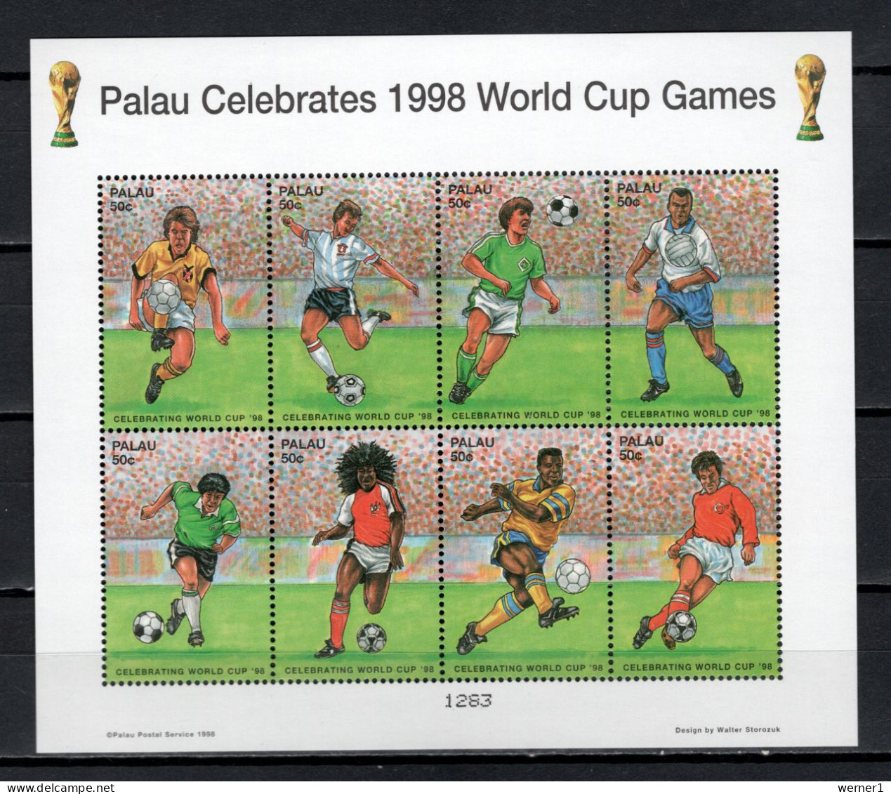Palau 1998 Football Soccer World Cup Sheetlet MNH - 1998 – France