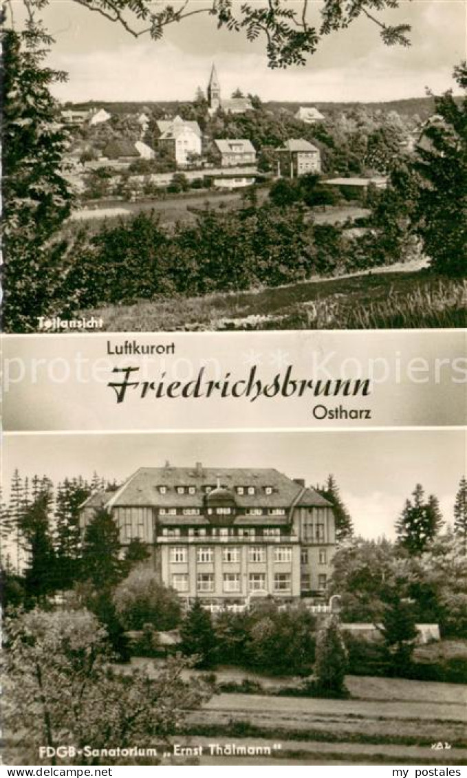 73753501 Friedrichsbrunn Harz Teilansicht Luftkurort FDGB Sanatorium Ernst Thael - Sonstige & Ohne Zuordnung