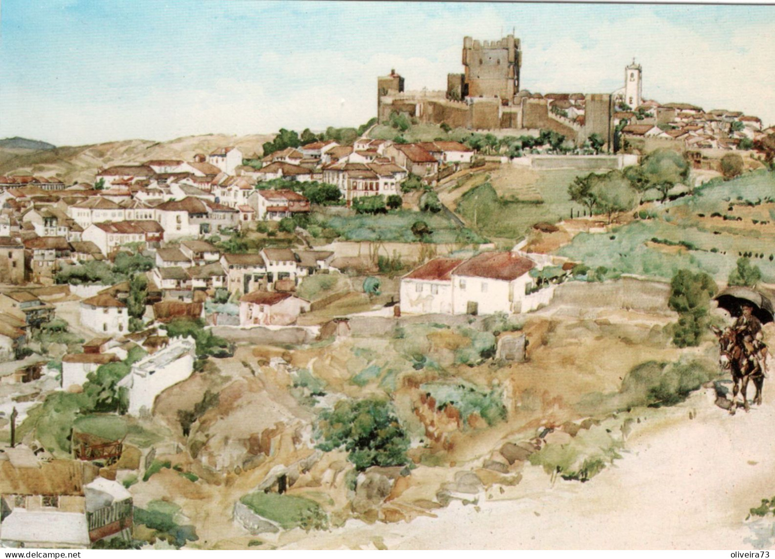 BRAGANÇA - Vista De Bragança - Aguarela De Alberto Sousa - PORTUGAL - Bragança