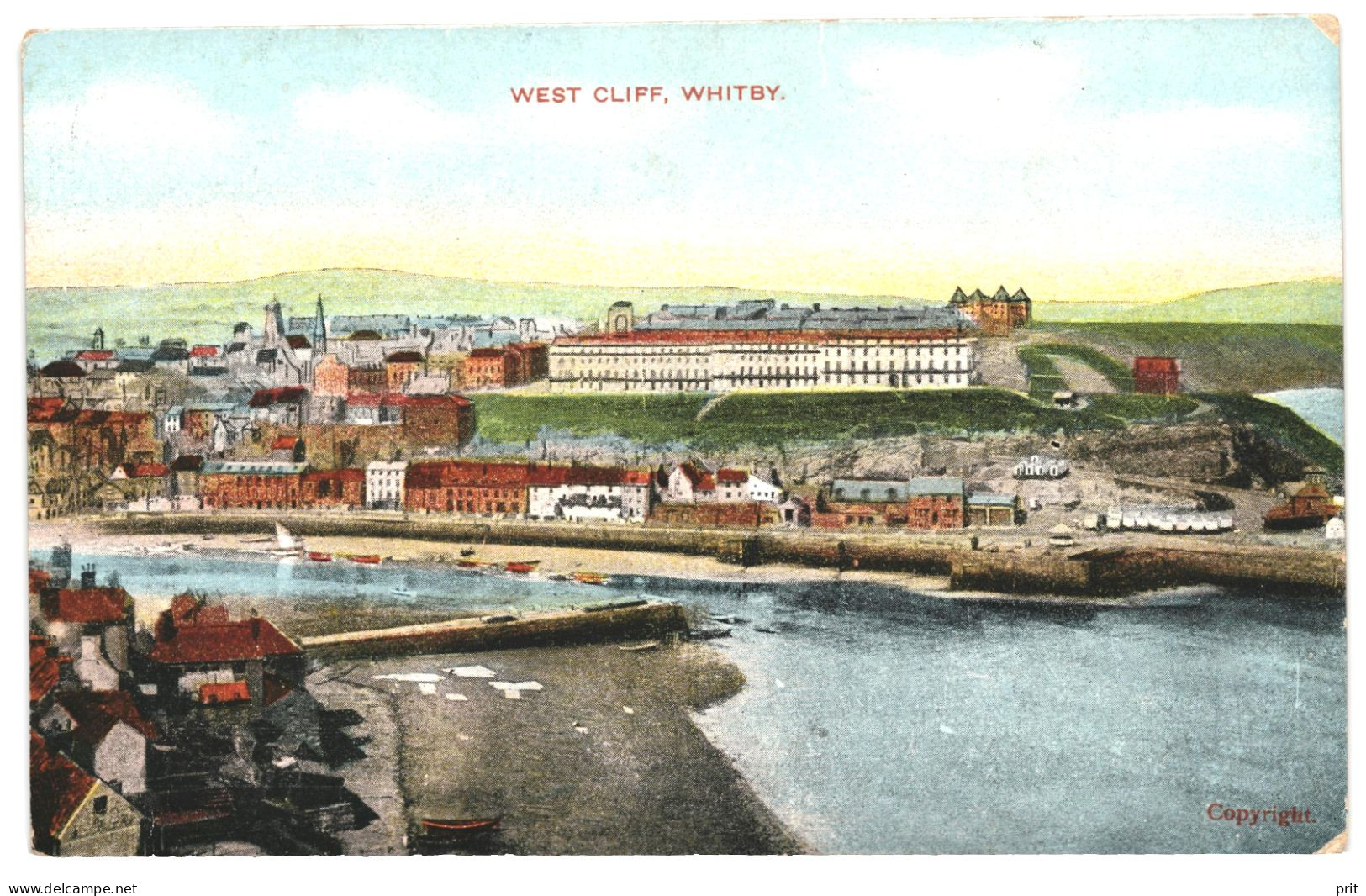 West Cliff, Whitby Yorkshire 1910-20s Unused Postcard. Published In Bavaria, Germany - Whitby