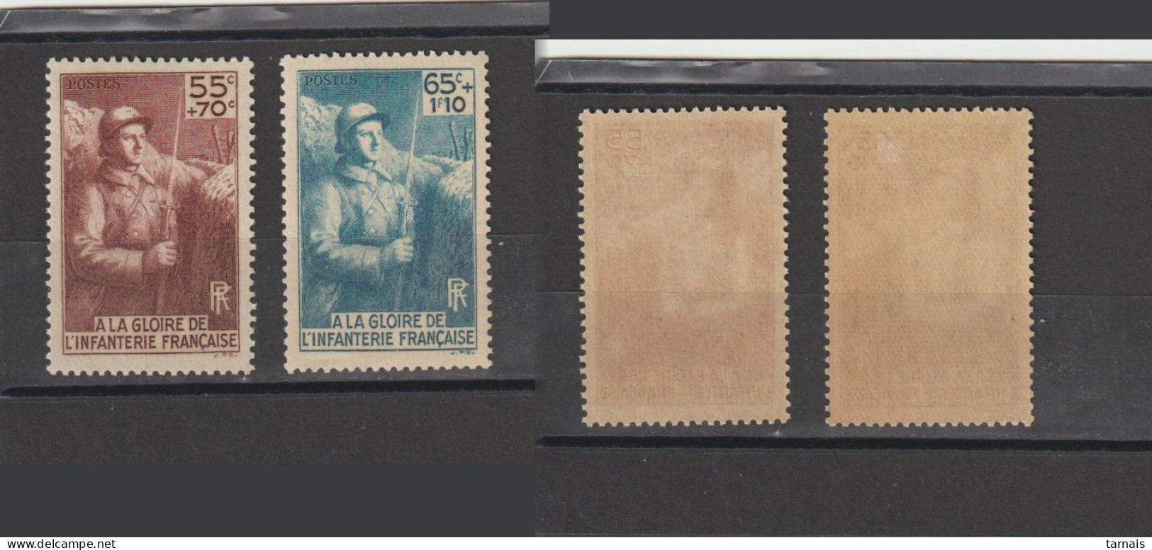 1938 N°386 Et 387 A La Gloire De L'Infanterie Neufs * (lot 32a) - Nuevos