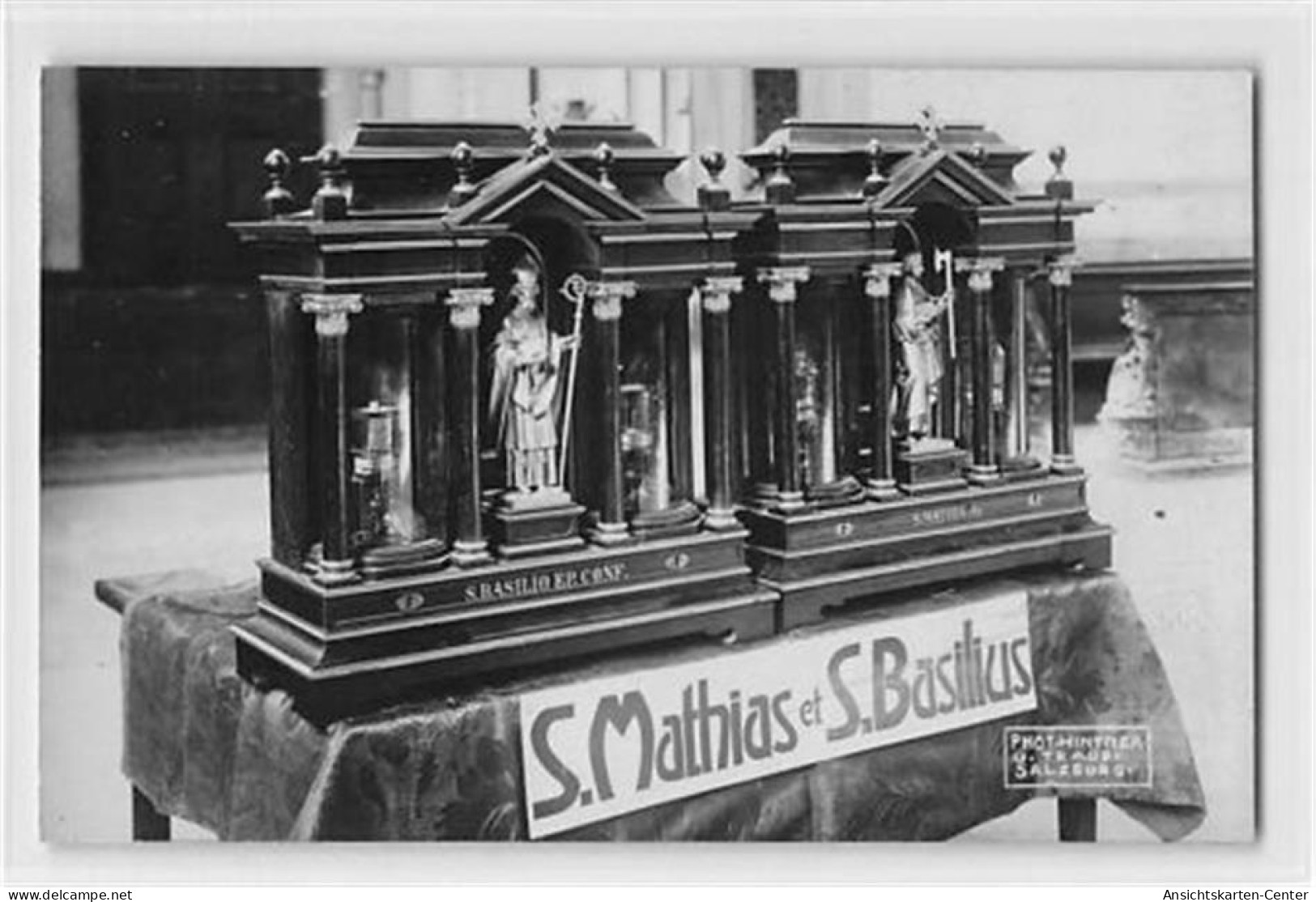 39108805 - Fotokarte Salzburg. Reliquien-Schreine Im Dom Zum 300 Jaehr. Domjubilaeum Am 24.9.1928. S. Mathias Et S. Bas - Altri & Non Classificati