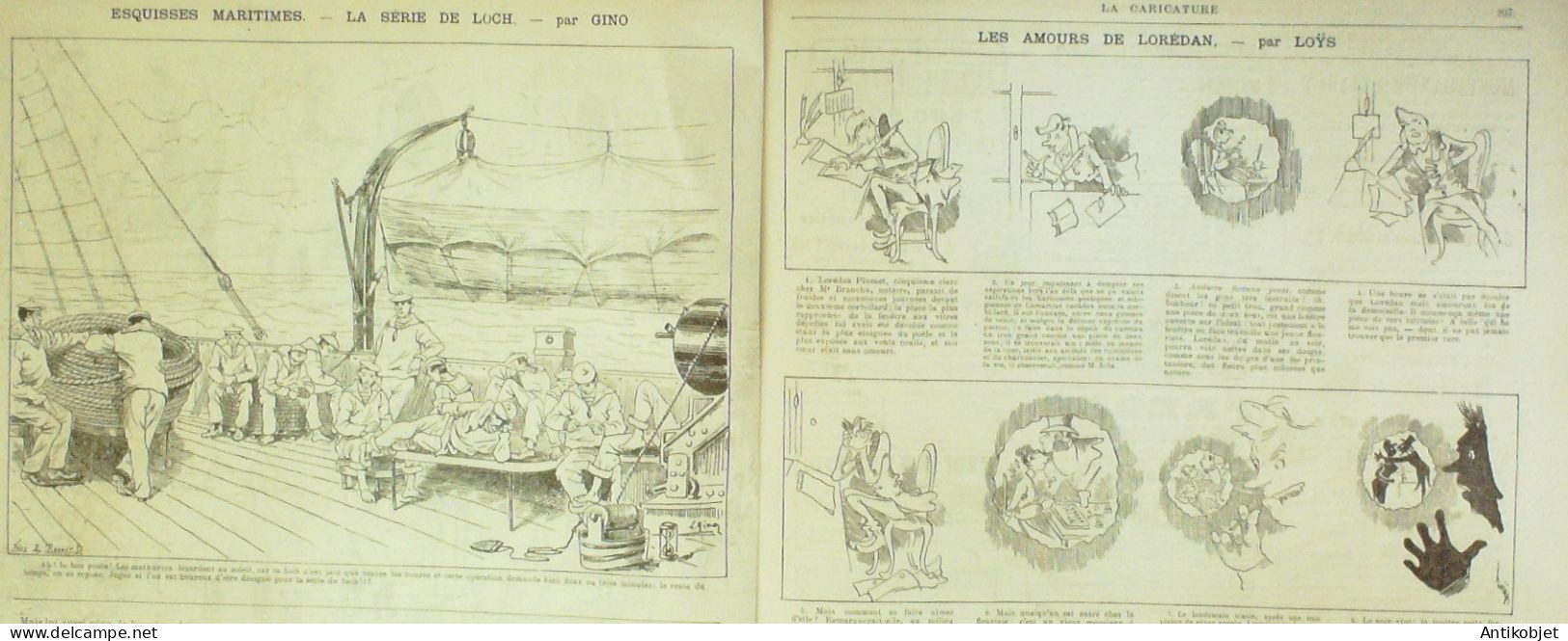 La Caricature 1885 N°287 Le Narghilé Chass' D'Af Bécasson Draner Gino Loys - Revistas - Antes 1900