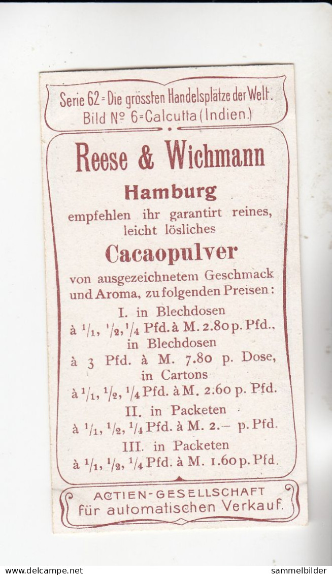 Actien Gesellschaft Die Grössten Handelsplätze Der Welt  Calcutta ( Indien )   Serie  62 #6 Von 1900 - Stollwerck