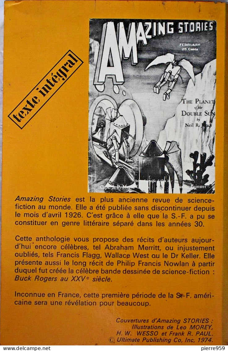 Les Meilleurs Récits De Amazing Stories - Période 1926/32 - Jacques Sadoul - J'ai Lu