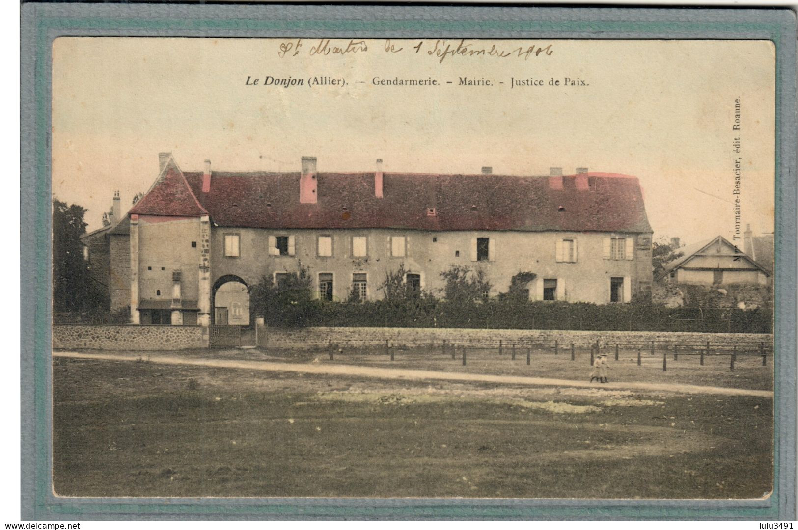 CPA (03) Le DONJON - Thème: GENDARMERIE - Carte Colorisée - Otros & Sin Clasificación