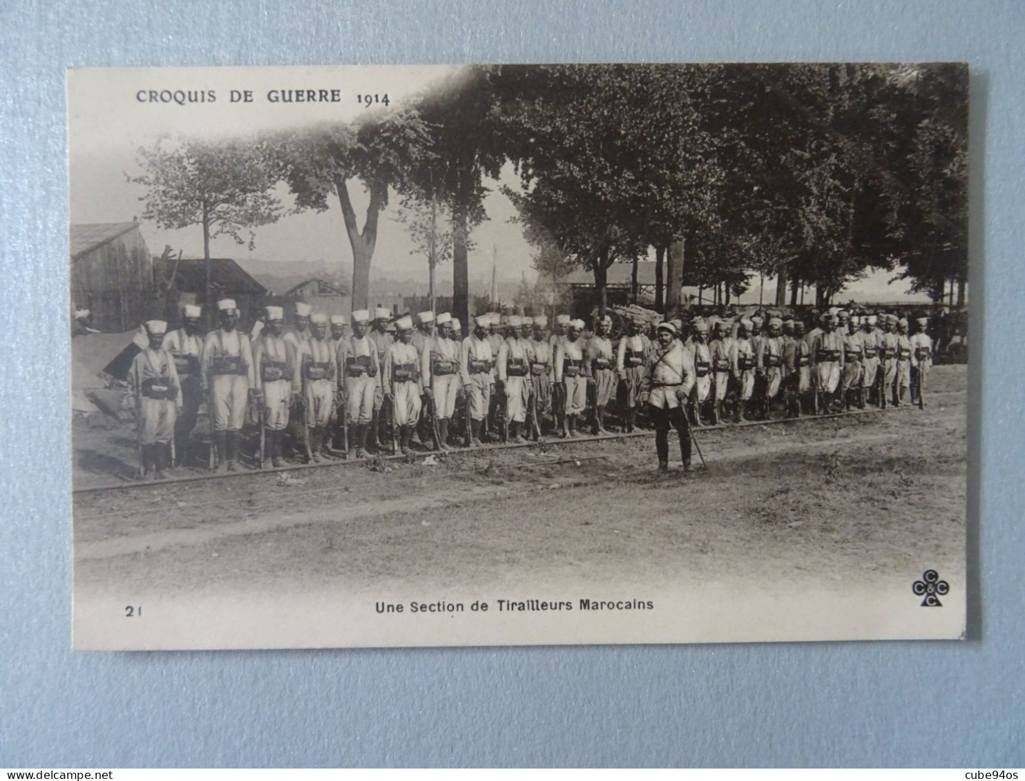 CPA -- CROQUIS DE GUERRE 1914--UNE SECTION DE TIRAILLEURS MAROCAINS. - Oorlog 1914-18