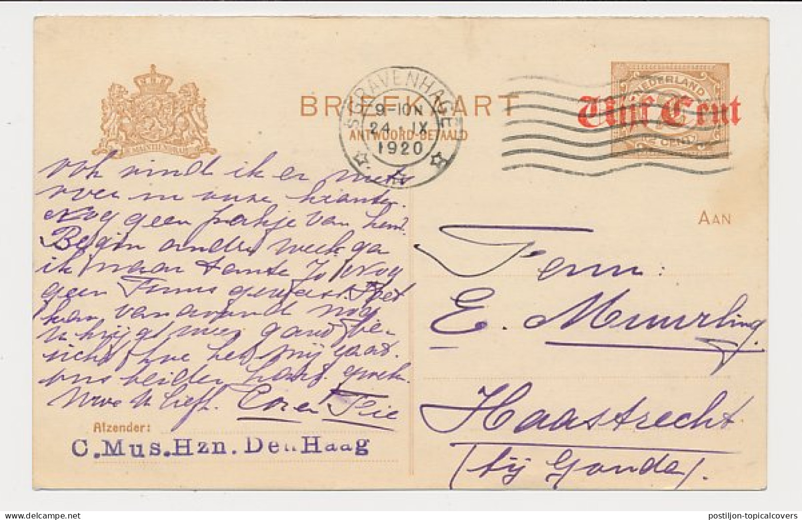 Briefkaart G. 108 I A-krt. - Postal Stationery