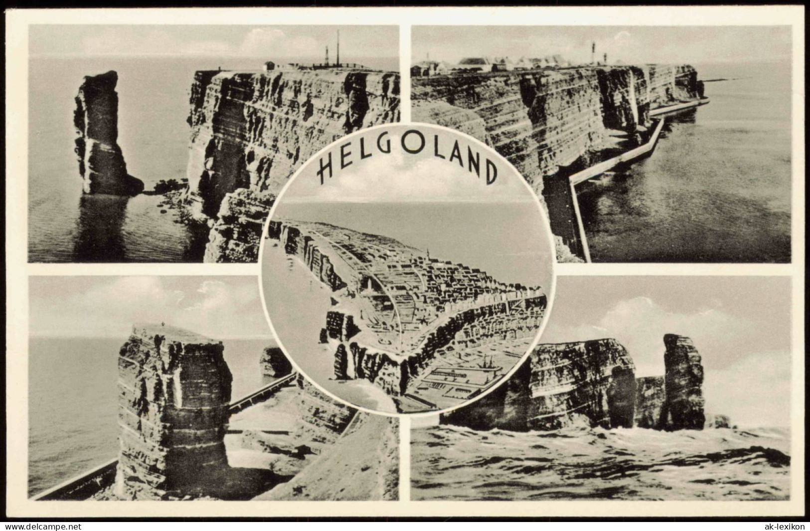 Ansichtskarte Helgoland (Insel) Mehrbild Insel Luftaufnahme Felsen 1958 - Autres & Non Classés
