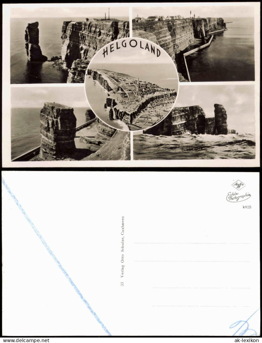 Ansichtskarte Helgoland (Insel) 5 Bild Felsen Und Luftbild 1956 - Other & Unclassified