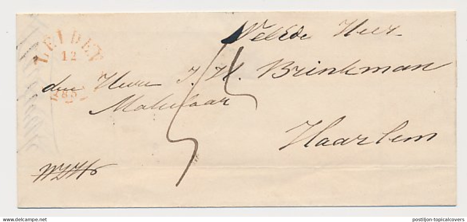 Noordwijk - Leiden - Haarlem 1854 - Gebroken Ringstempel - Covers & Documents