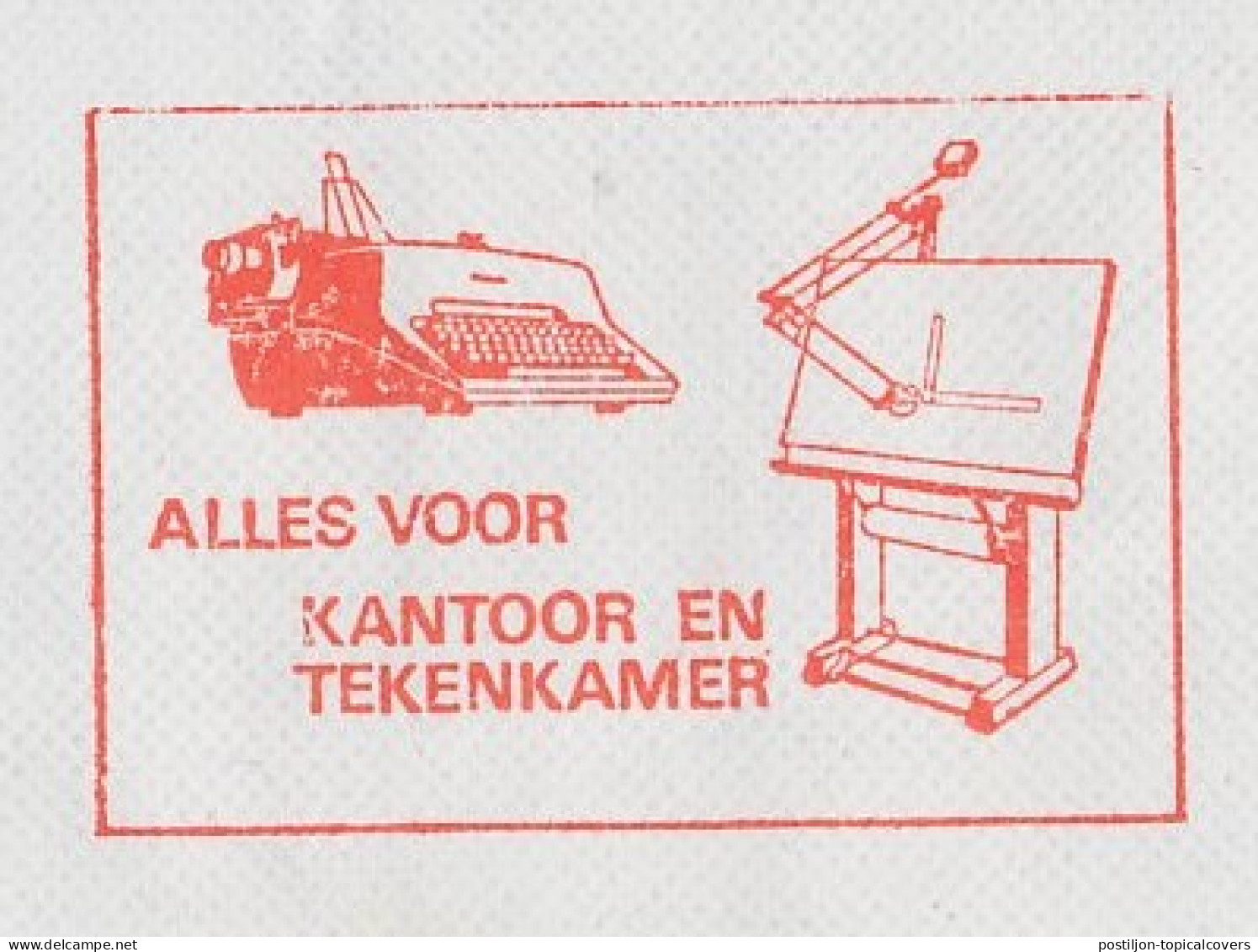 Meter Cover Netherlands 1981 Typewriter - Drawing Table - Ohne Zuordnung