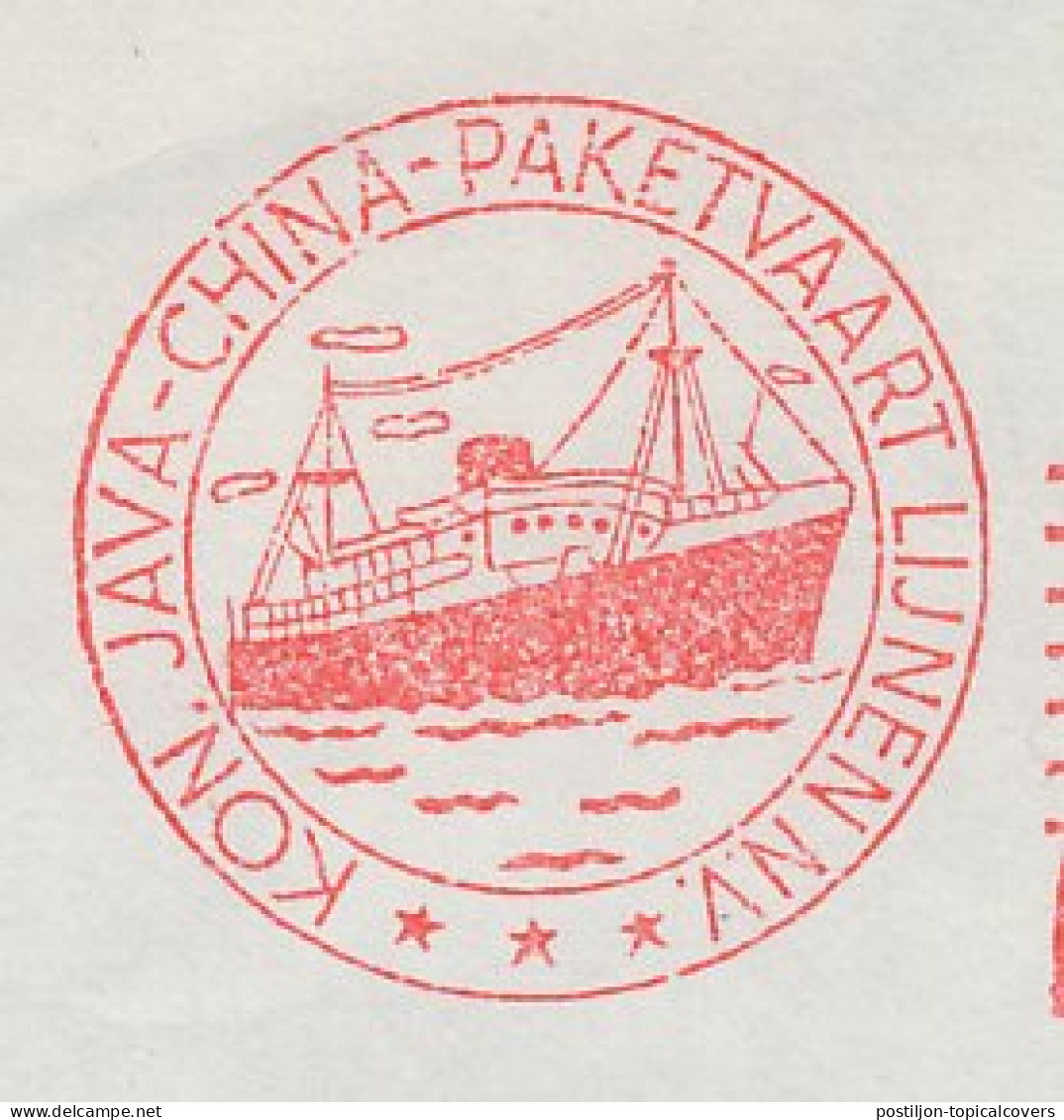 Meter Cover Netherlands 1968 KJCPL - Royal Java China Packet Service Lines - Ships