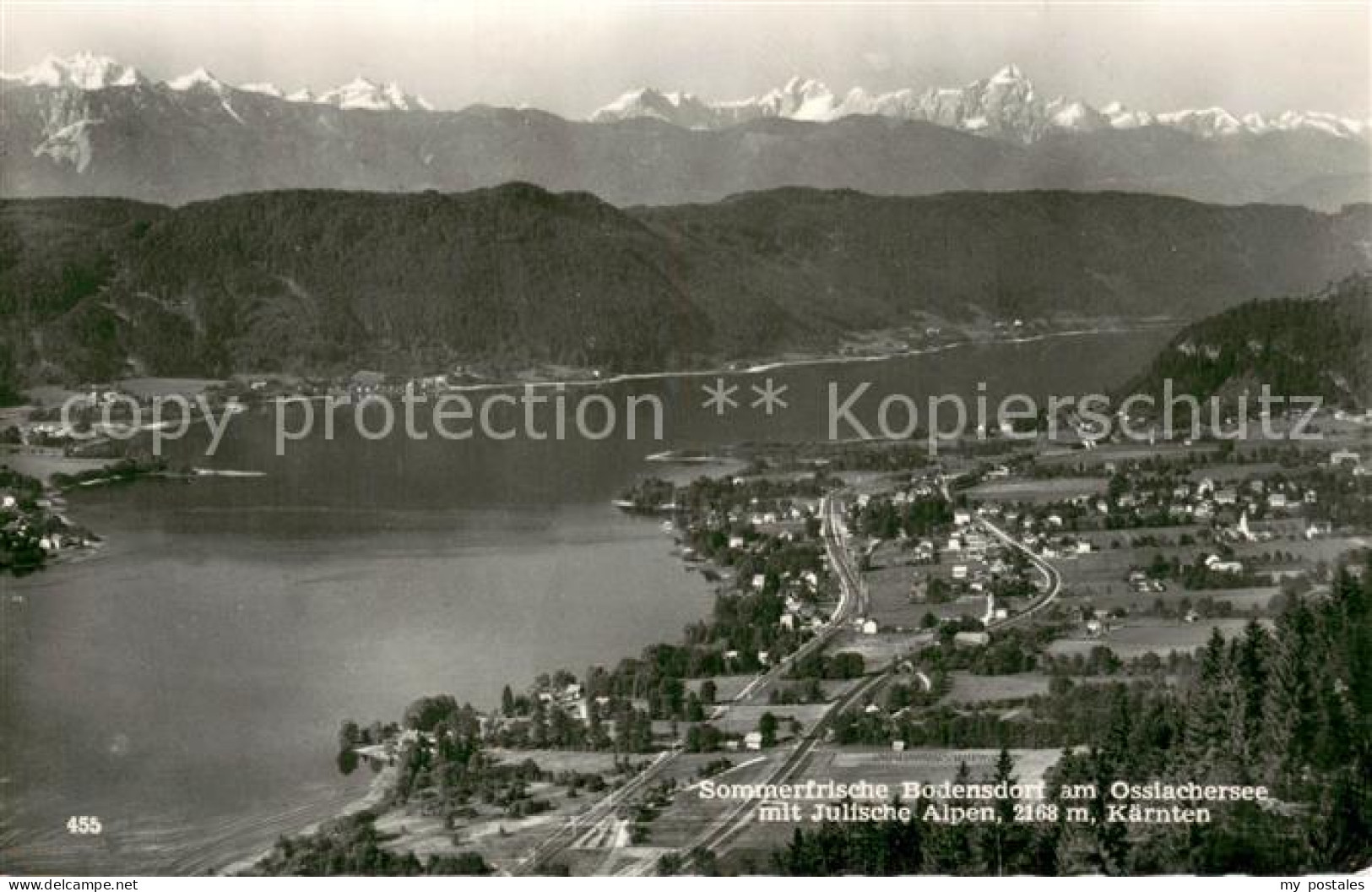 73753321 Bodensdorf Ossiacher See Fliegeraufnahme Mit Julische Alpen Bodensdorf  - Sonstige & Ohne Zuordnung