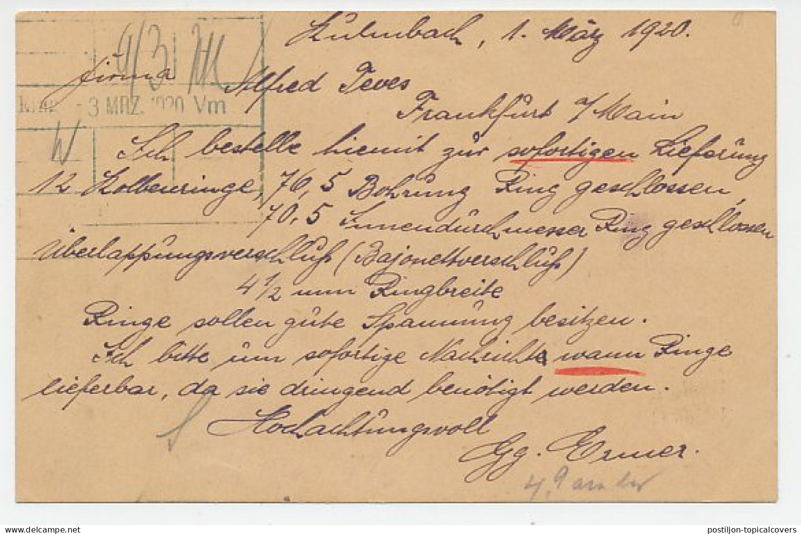 Postal Stationery / Cachet Bayern / Germany 1920 Car - Voitures