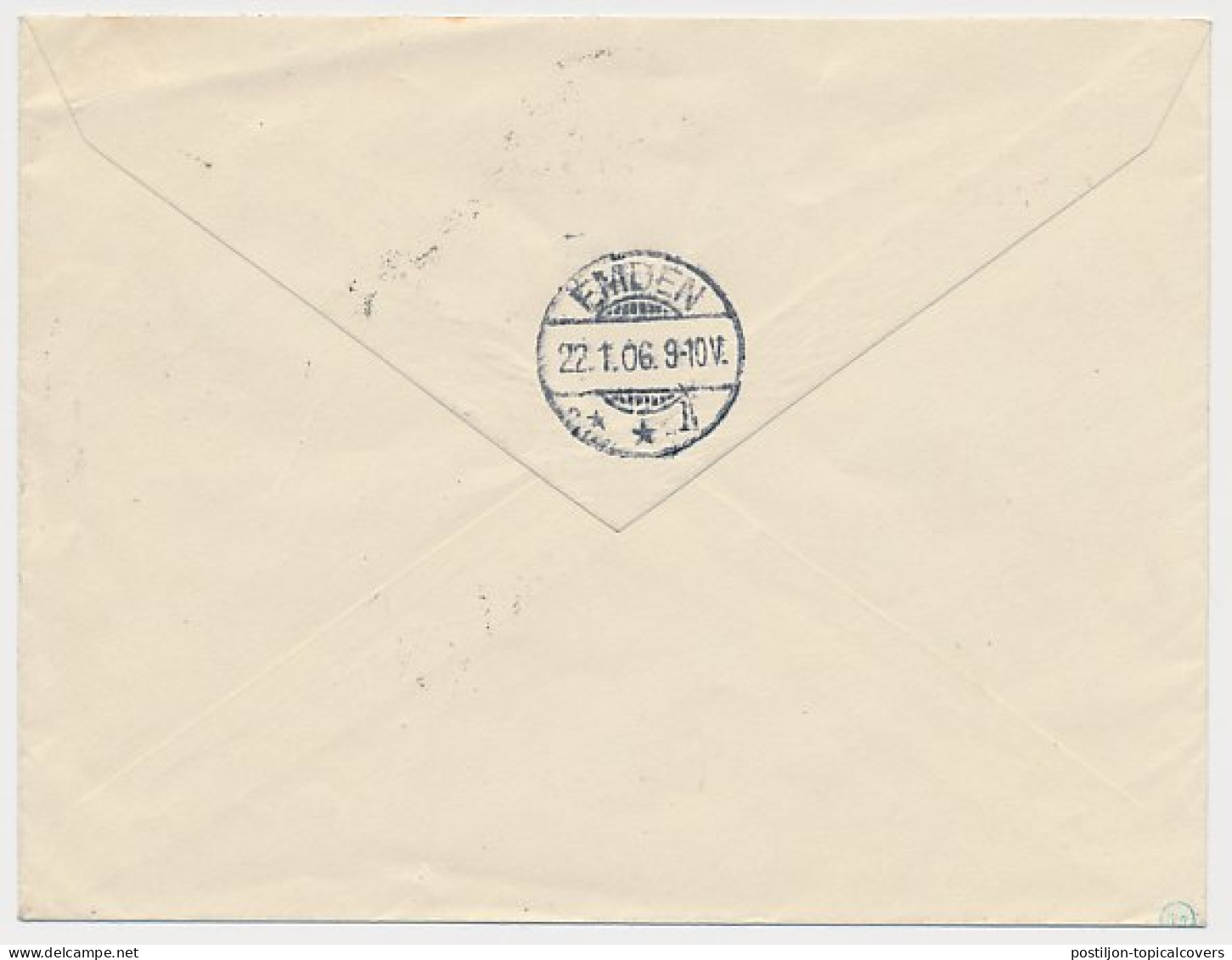 Envelop G. 8 C / Bijfrankering Schiedam - Duitsland 1906 - Postal Stationery