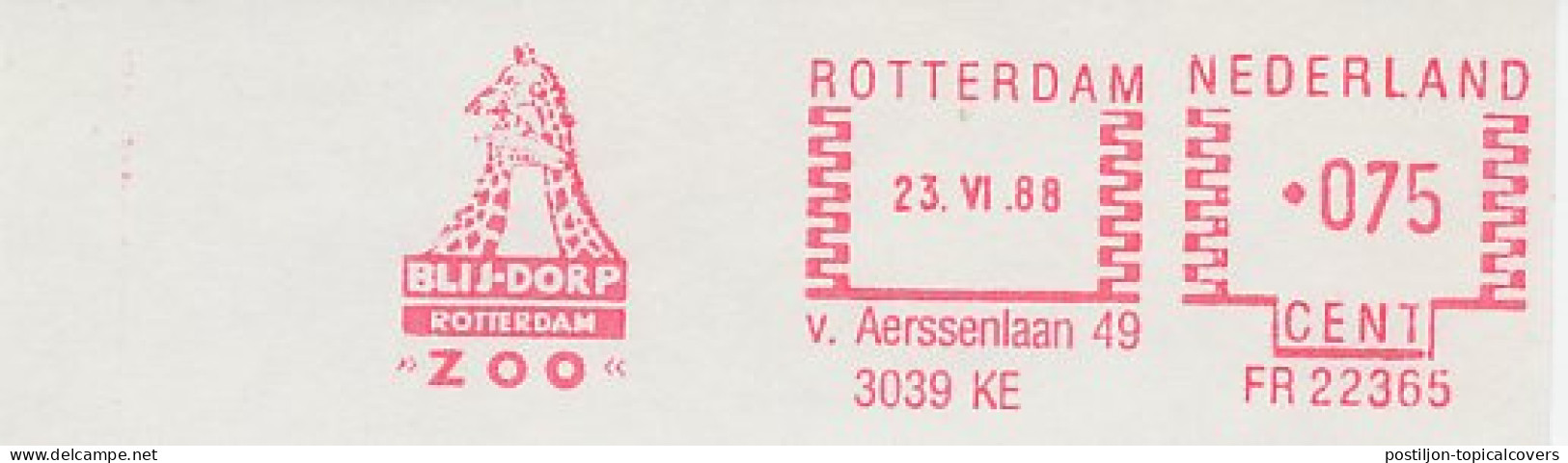 Meter Cut Netherlands 1988 Giraffe - Zoo Rotterdam - Altri & Non Classificati
