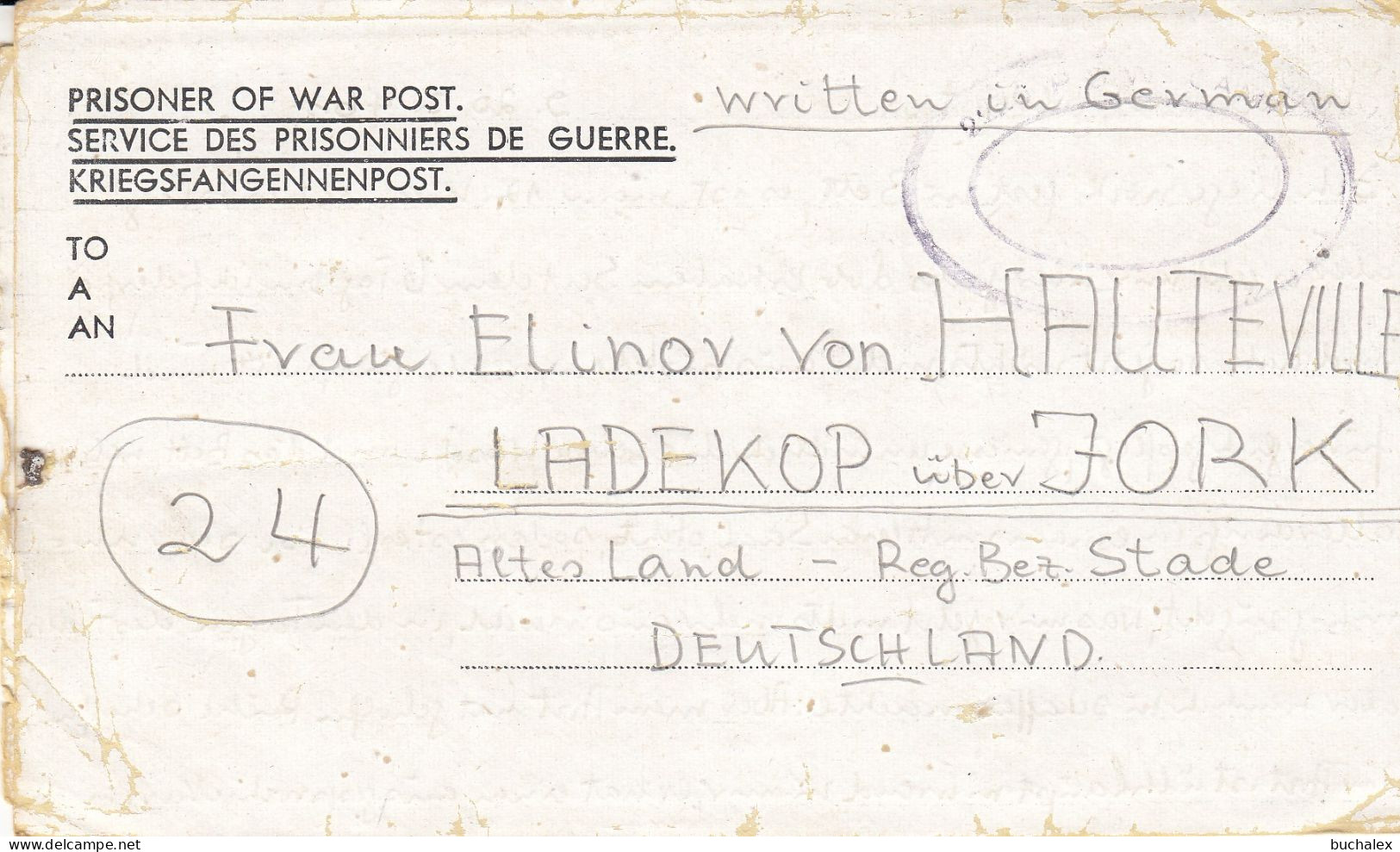 Kriegsgefangenenpost Flieger-Oberstabsingenieur 1946 Von Zedelgem Nach Ladekop - Correos De Prisioneros De Guerra