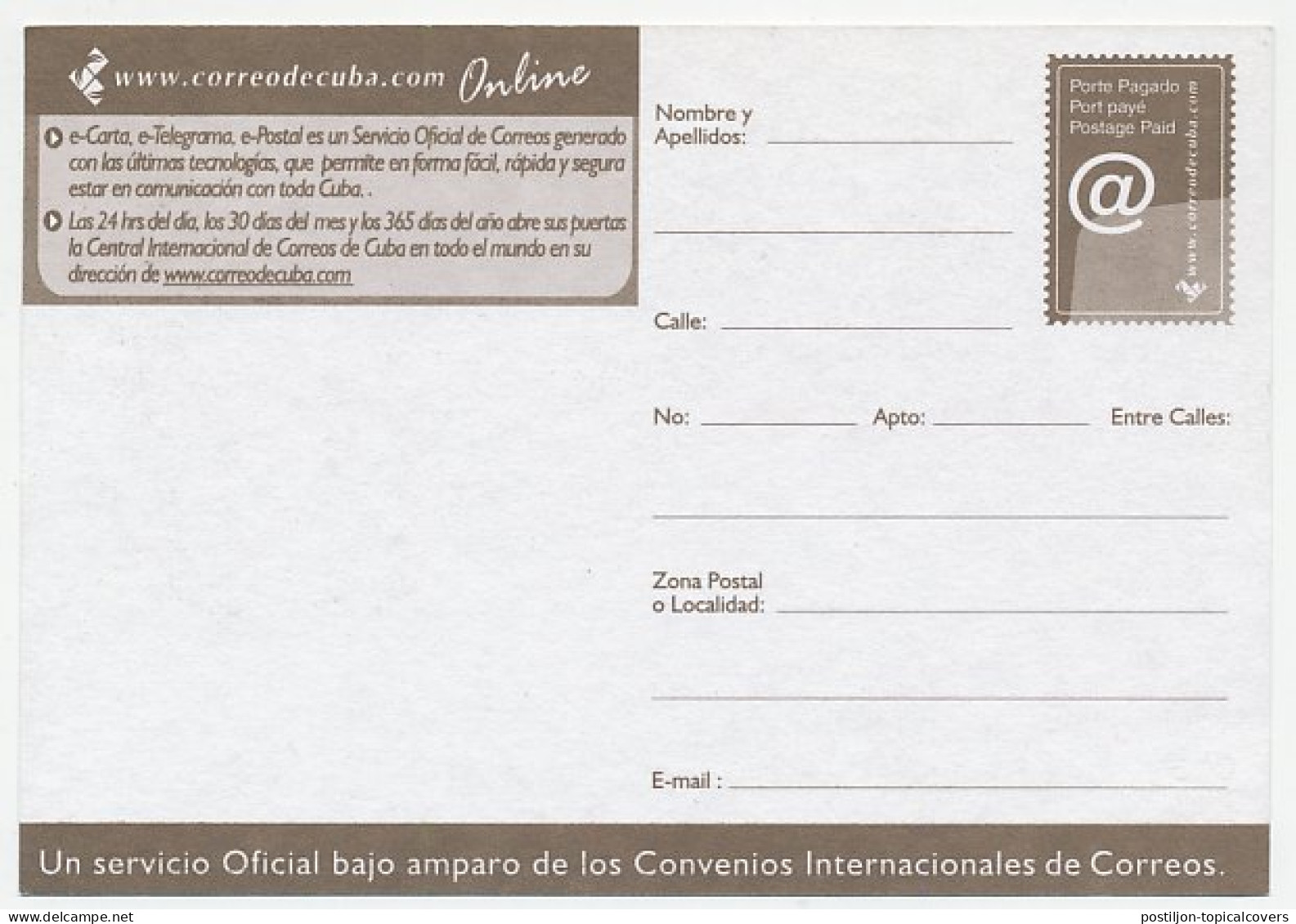 Postal Stationery Cuba @ - Children - Hands - Informatique