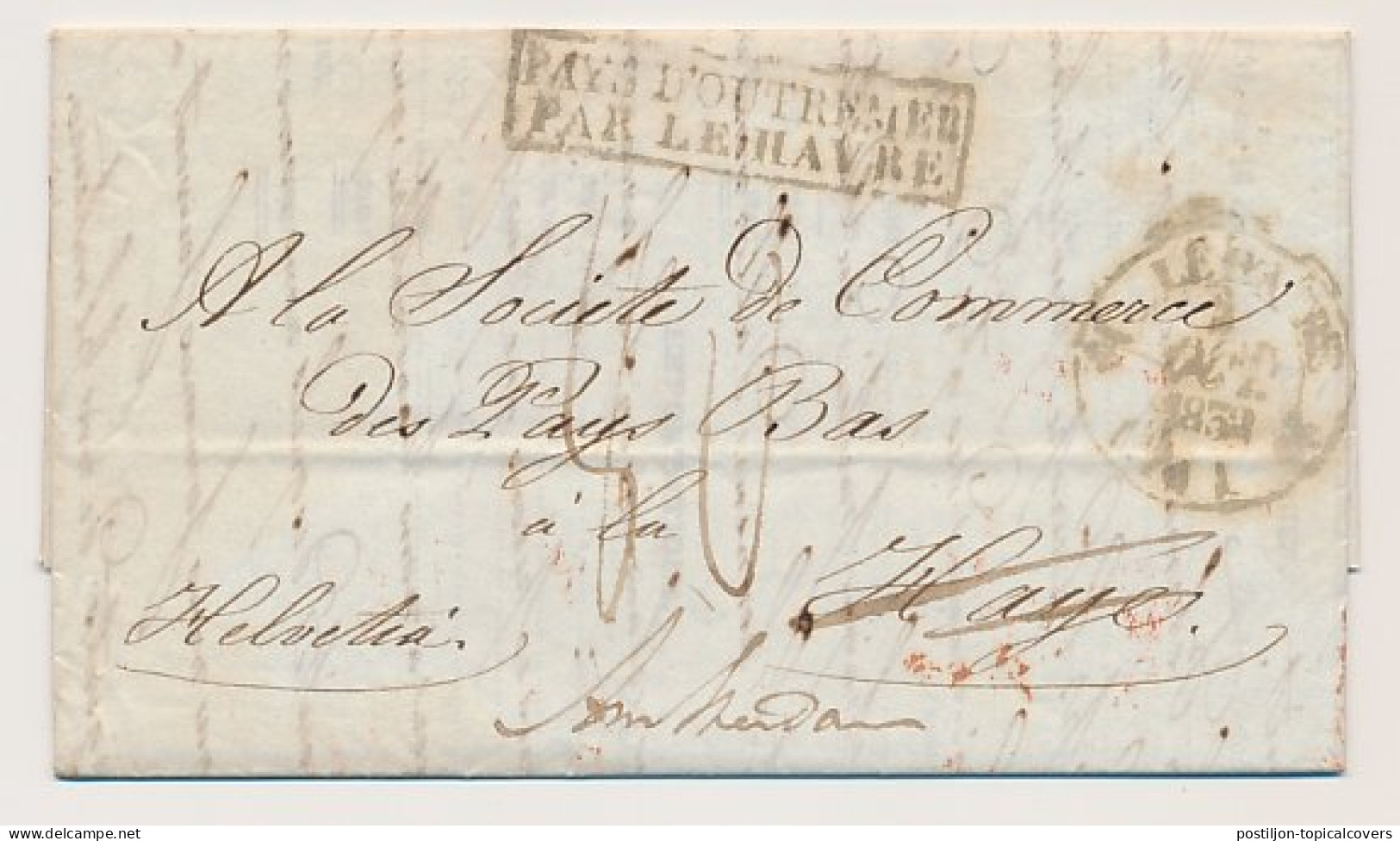 New Orleans USA - Le Havre - DEBOURSE SGRAVENHAGE 1832 - ...-1852 Préphilatélie