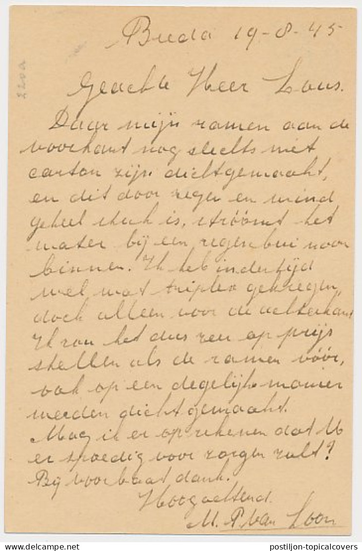 Briefkaart G. 276 A Locaal Te Breda 1945 ( Open 4 ) - Postal Stationery