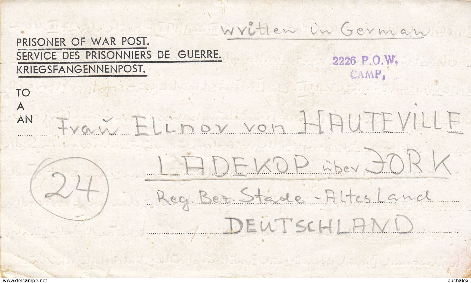 Kriegsgefangenenpost Flieger-Oberstabsingenieur 1946 Von Zedelgem Nach Ladekop - Correos De Prisioneros De Guerra