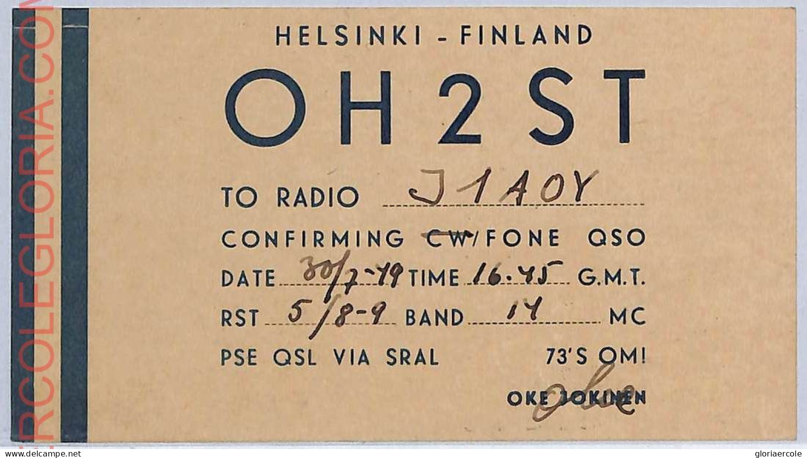 Ad9047 - FINLAND - RADIO FREQUENCY CARD   - Helsinki -  1941 - Radio