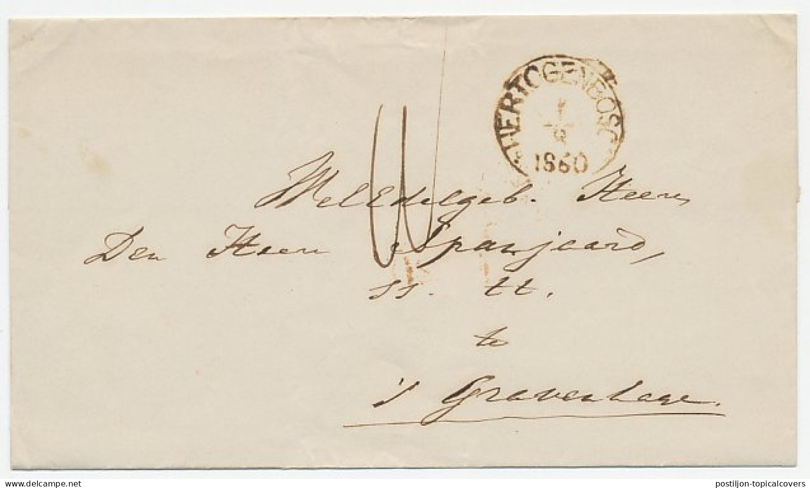 S Gravenhage 1860 - Bestellerstempel B 21 - ...-1852 Préphilatélie
