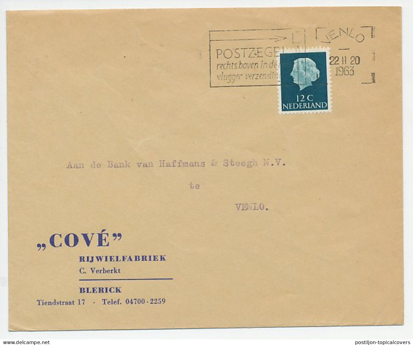 Firma Envelop Blerick 1963 - Rijwielfabriek Cove - Ohne Zuordnung