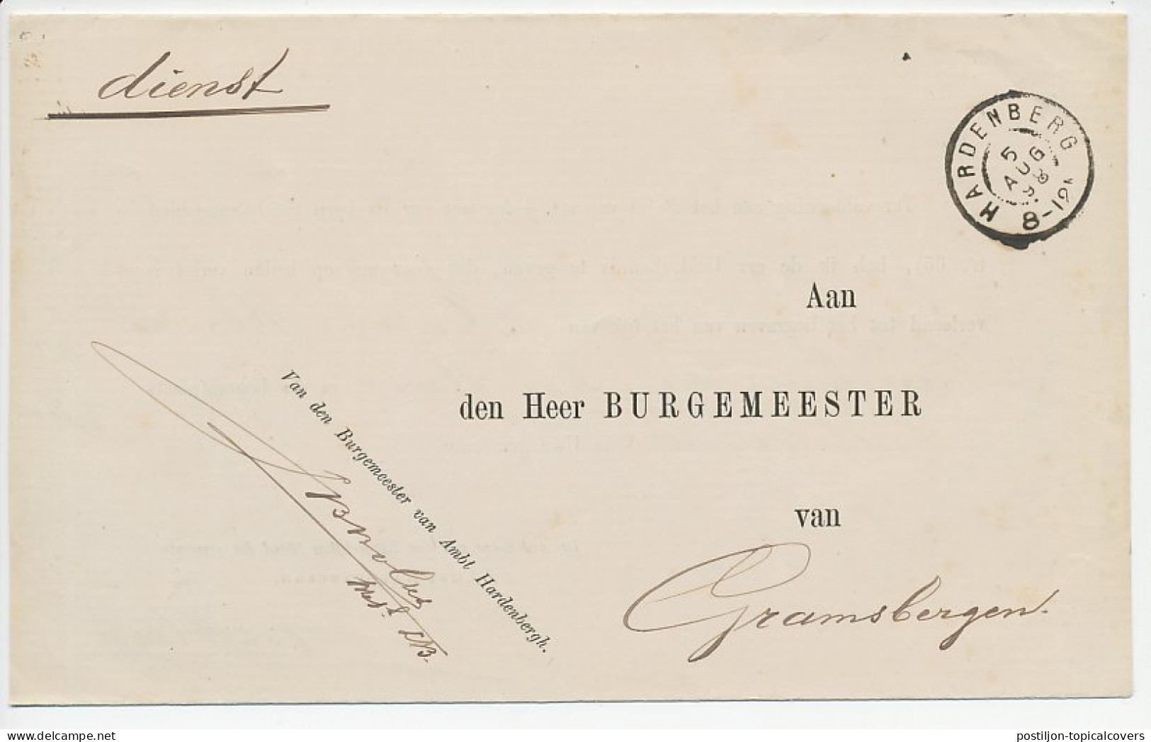 Grootrondstempel Hardenberg 1898 - Ohne Zuordnung