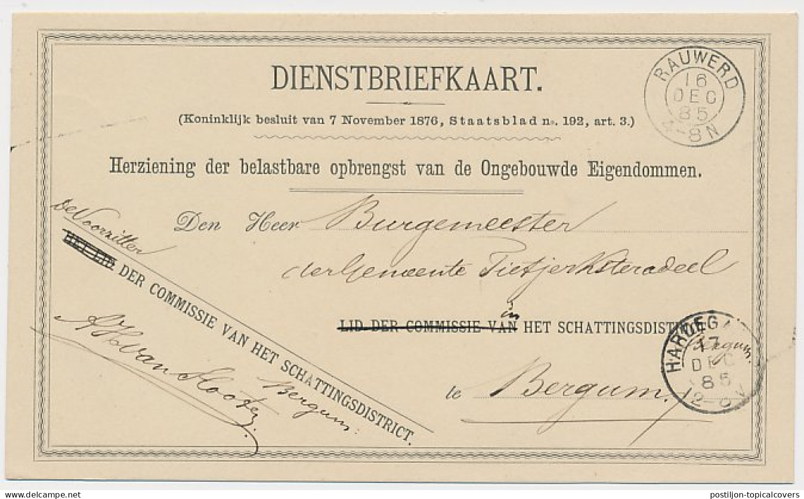 Kleinrondstempel Rauwerd 1885 - Ohne Zuordnung