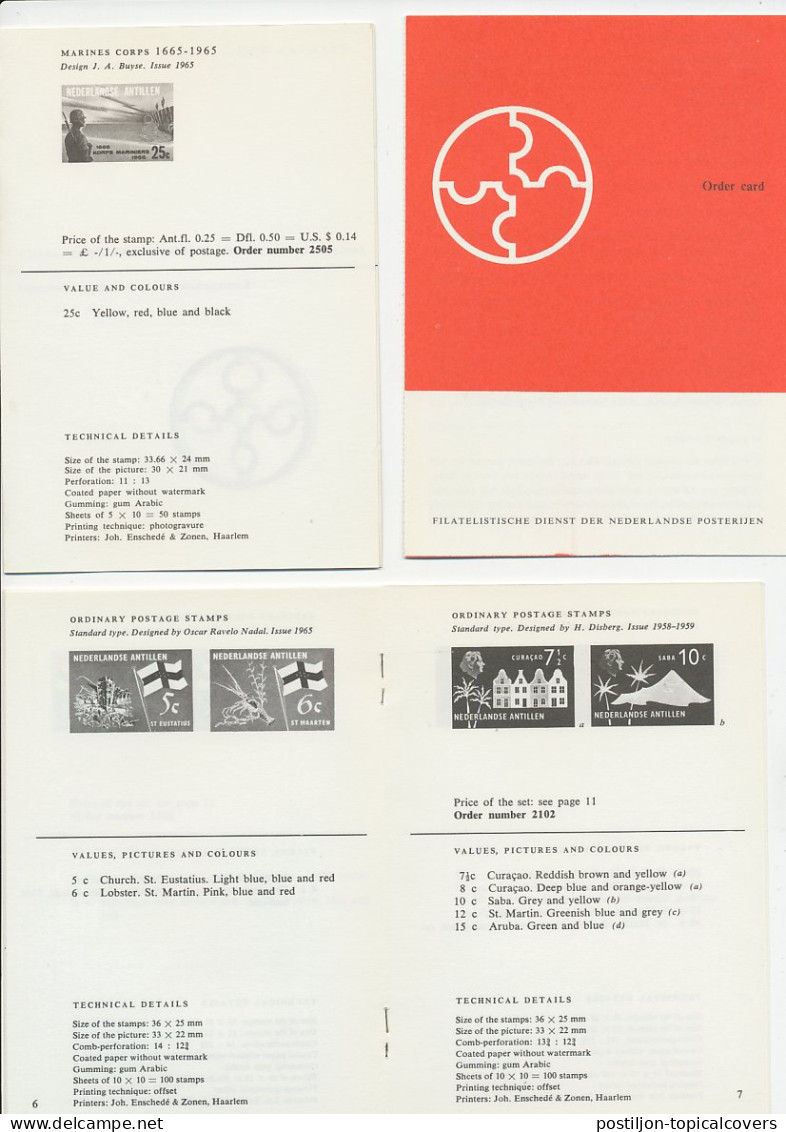 PTT Introductiefolder ( Engels ) Em. Ned. Antillen 1965  - Sin Clasificación