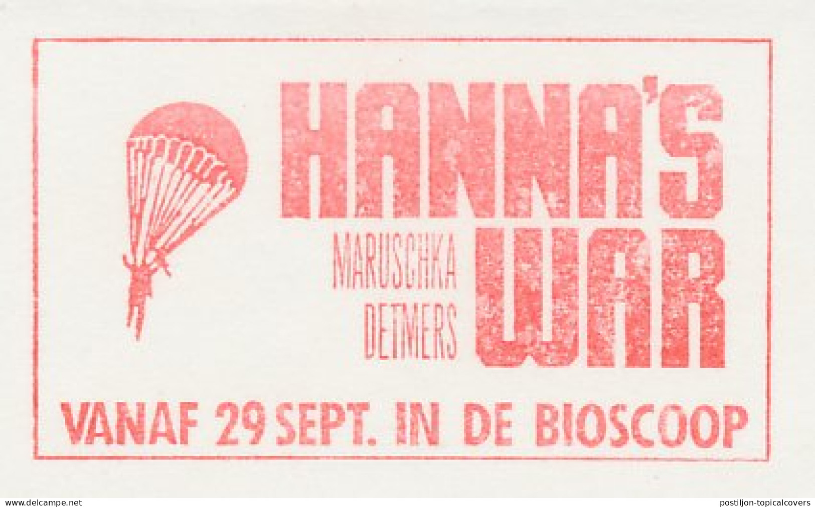 Meter Cut Netherlands 1988 Hanna S War - Movie - Parachute - Hannah Senesh - Martyr  - Non Classificati