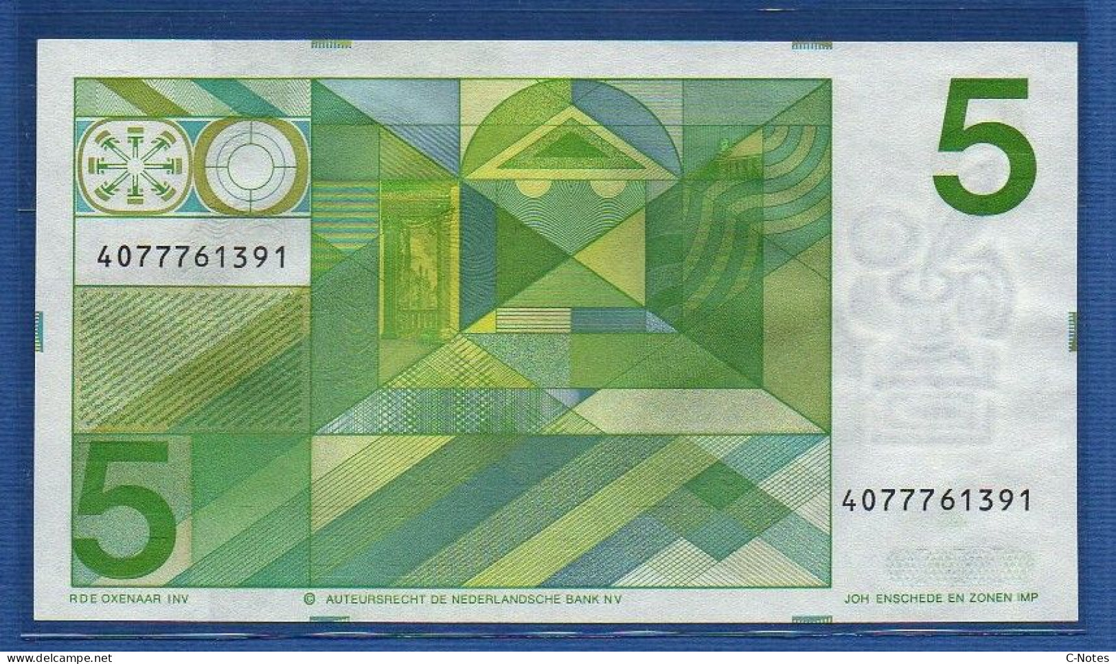NETHERLANDS  - P.95 – 5 Gulden 1993 UNC,  S/n 4077761391 - 5 Gulden