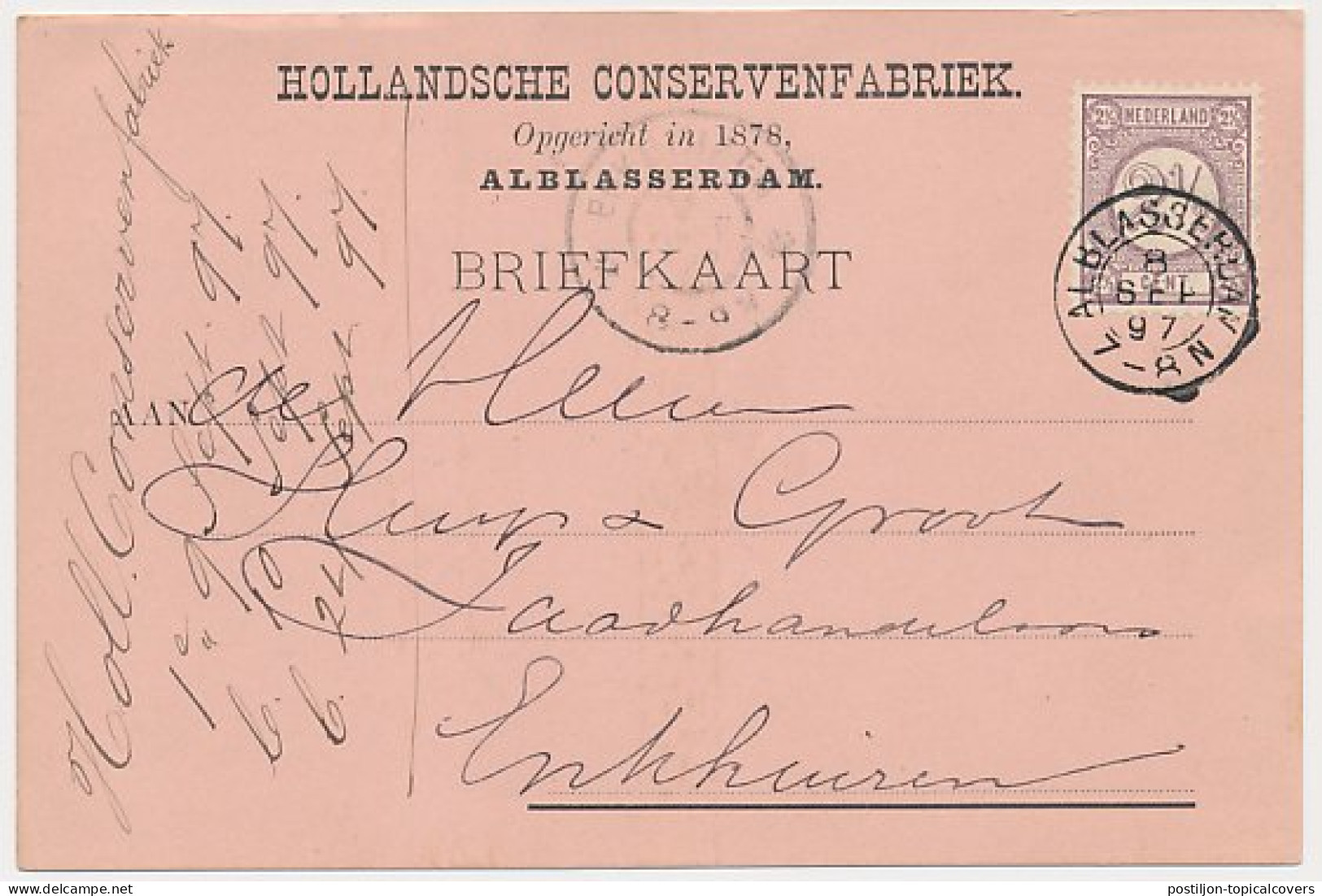 Kleinrondstempel Alblasserdam 1897 - Non Classés
