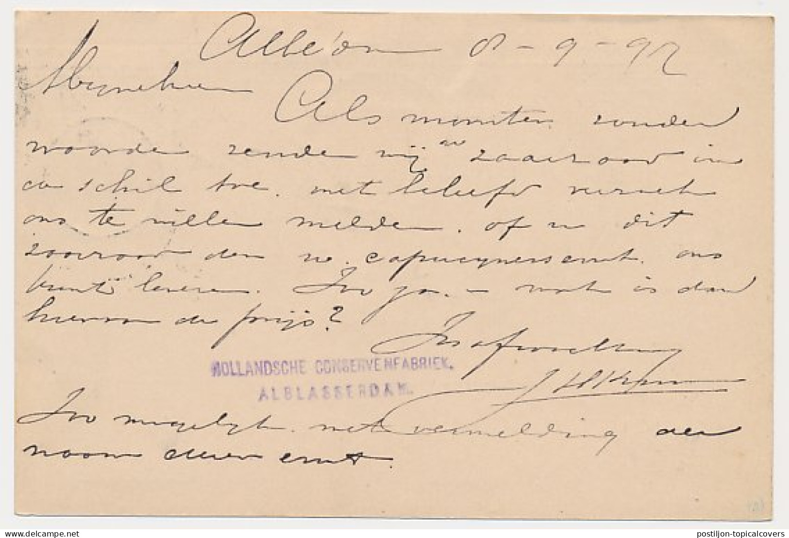 Kleinrondstempel Alblasserdam 1897 - Unclassified