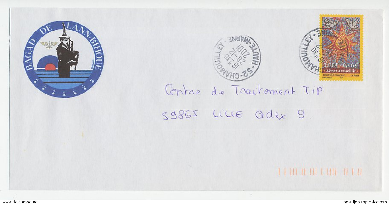 Postal Stationery / PAP France 2001 French Navy - Breton Music - Bagpipe - Musik