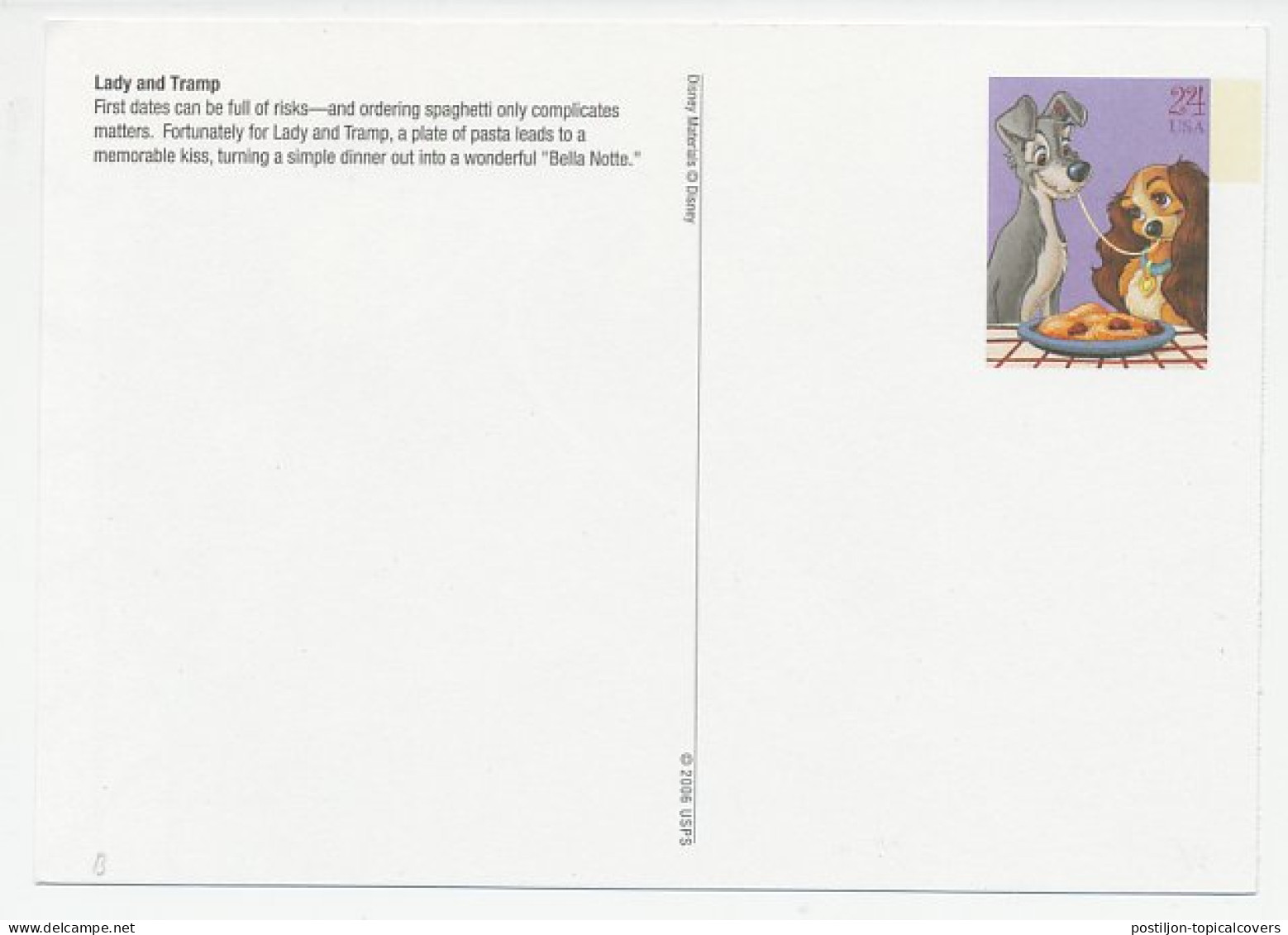 Postal Stationery USA 2006 Walt Disney - Lady And Tramp - Disney