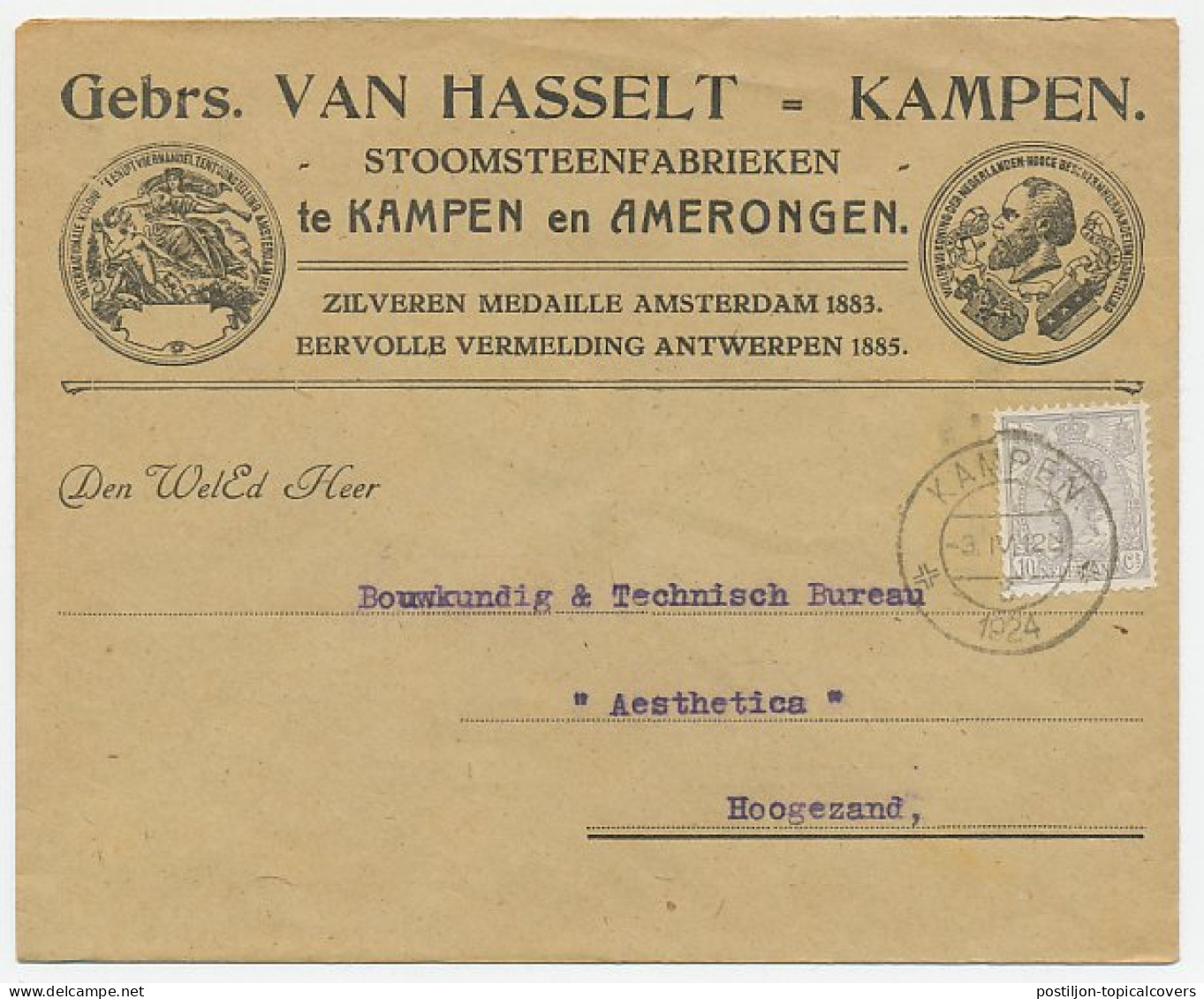 Firma Envelop Kampen 1924 - Stoomsteenfabriek - Unclassified