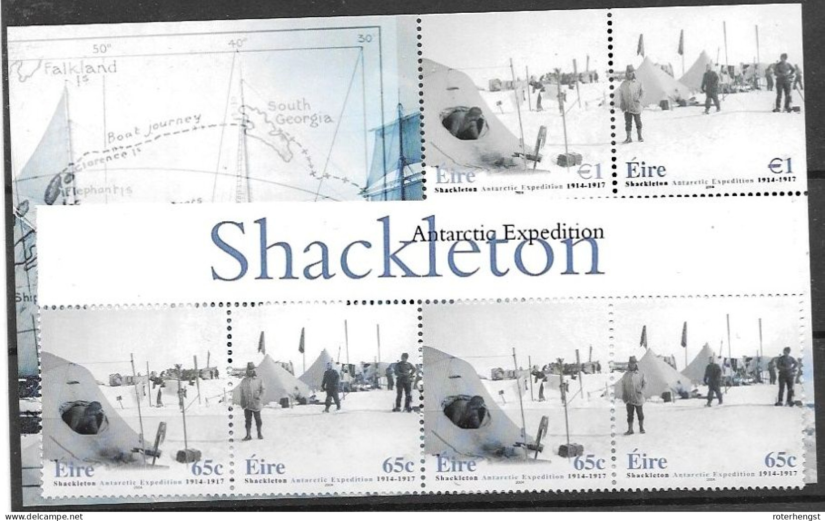 Ireland Mnh ** Shackleton Antarctica Sheet And Set 2004 Below Face Value - Nuevos