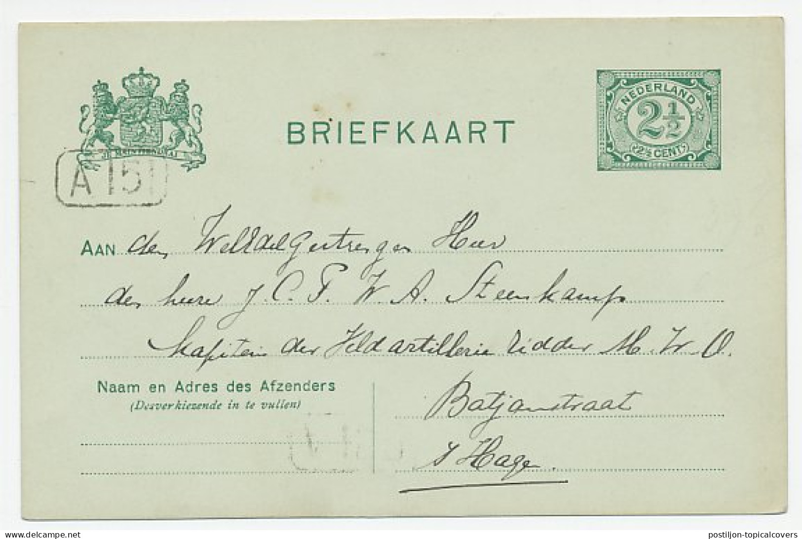 Briefkaart Den Haag - Alleen Bestellerstempel - Non Classés