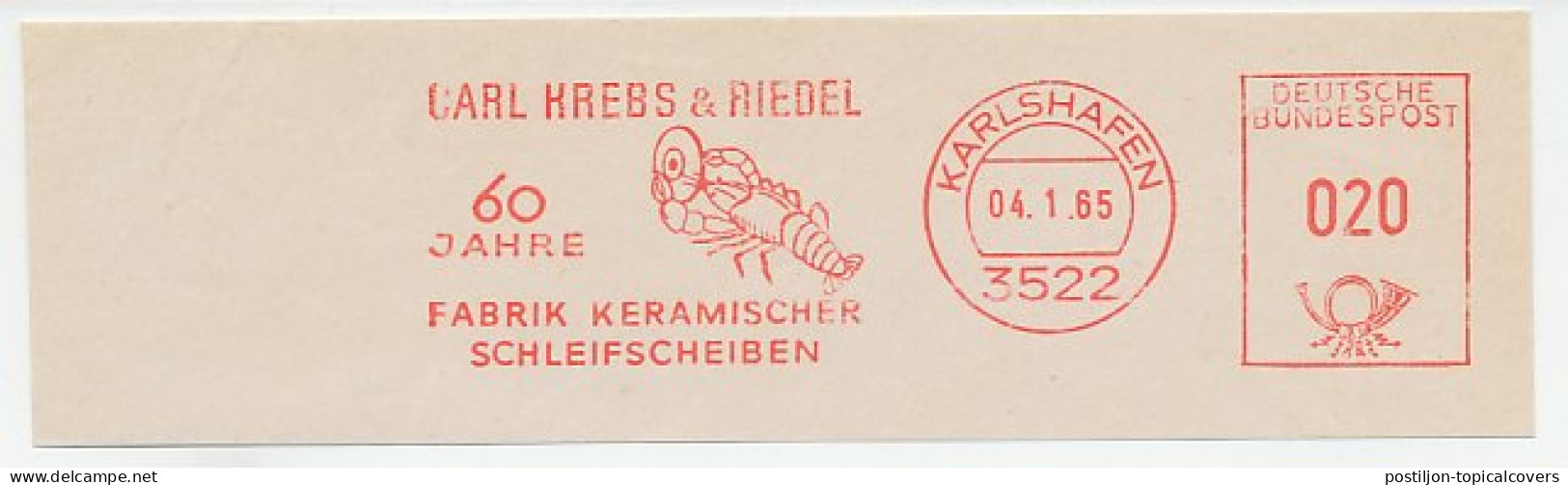 Meter Cut Germany 1965 Lobster - Grinding Wheel - Marine Life