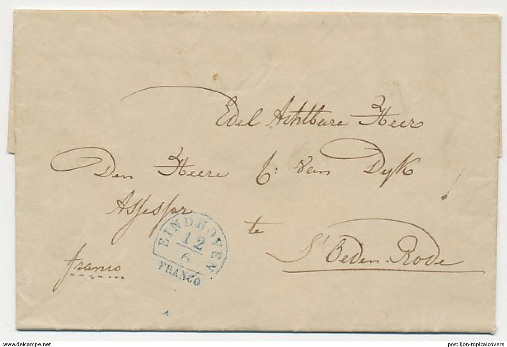 Halfrond-Francostempel Eindhoven - St. Oedenrode 1845 - ...-1852 Prephilately