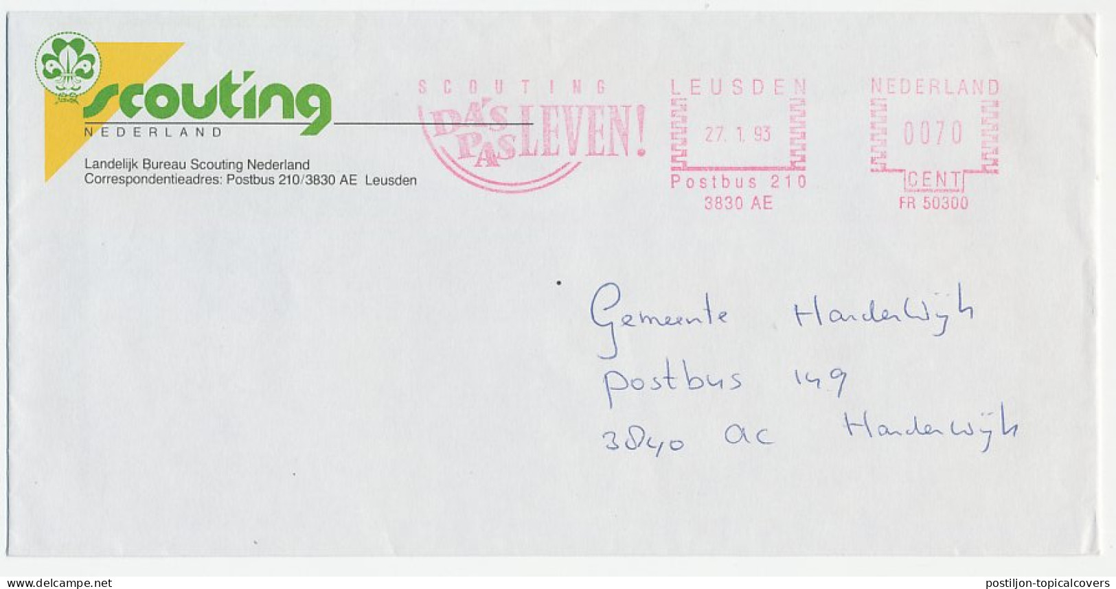 Meter Cover Netherlands 1993 Dutch Scouting - That Is Life - Other & Unclassified