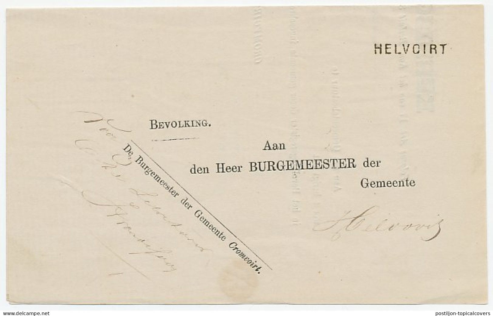 Naamstempel Helvoirt 1878 - Lettres & Documents